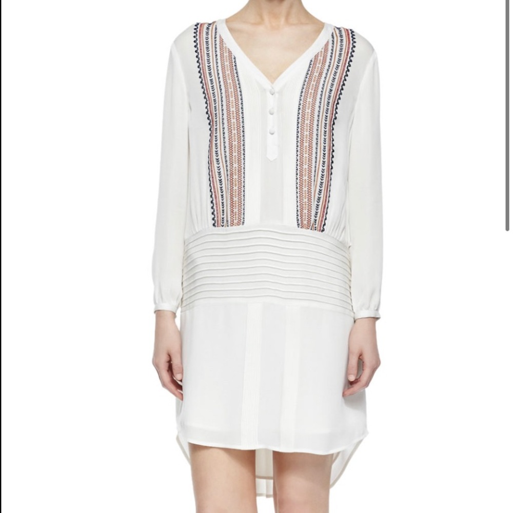 Veronica Beard Elm Long-Sleeve Silk Dress